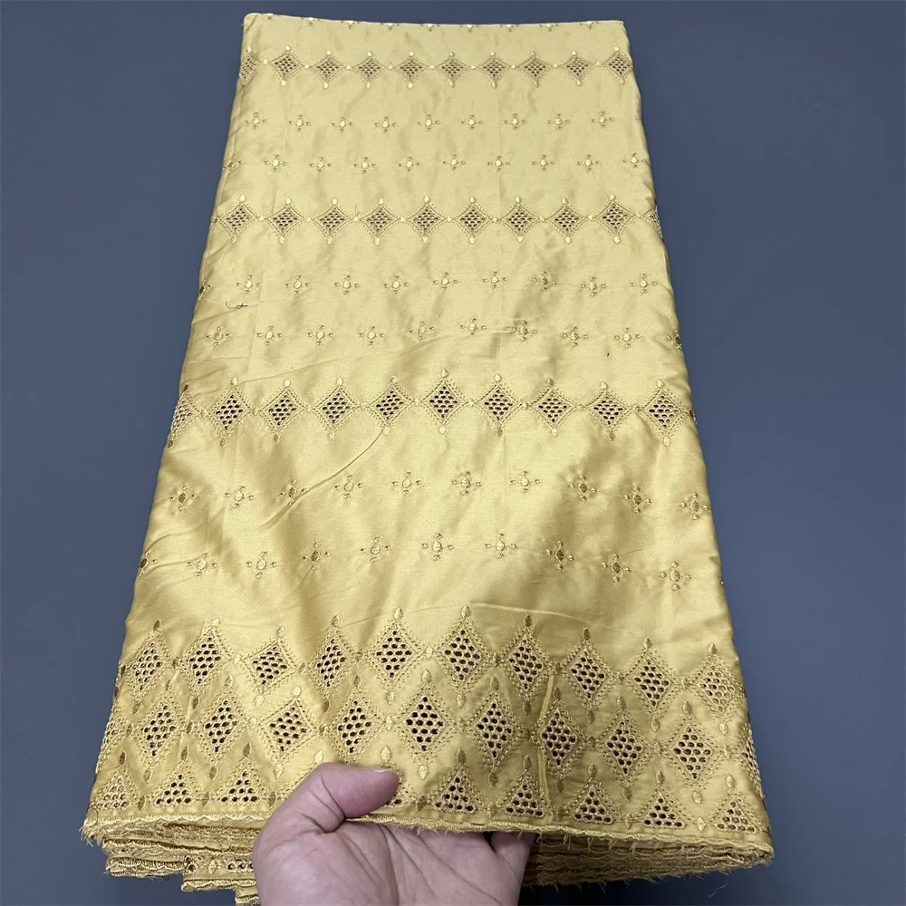 

Nigerian African Lace Fabric 2025 High Quality,Cotton Fabrics By The Meter,Embroidery,Wedding Dress,Tulle,Design,Cloth,5Yards