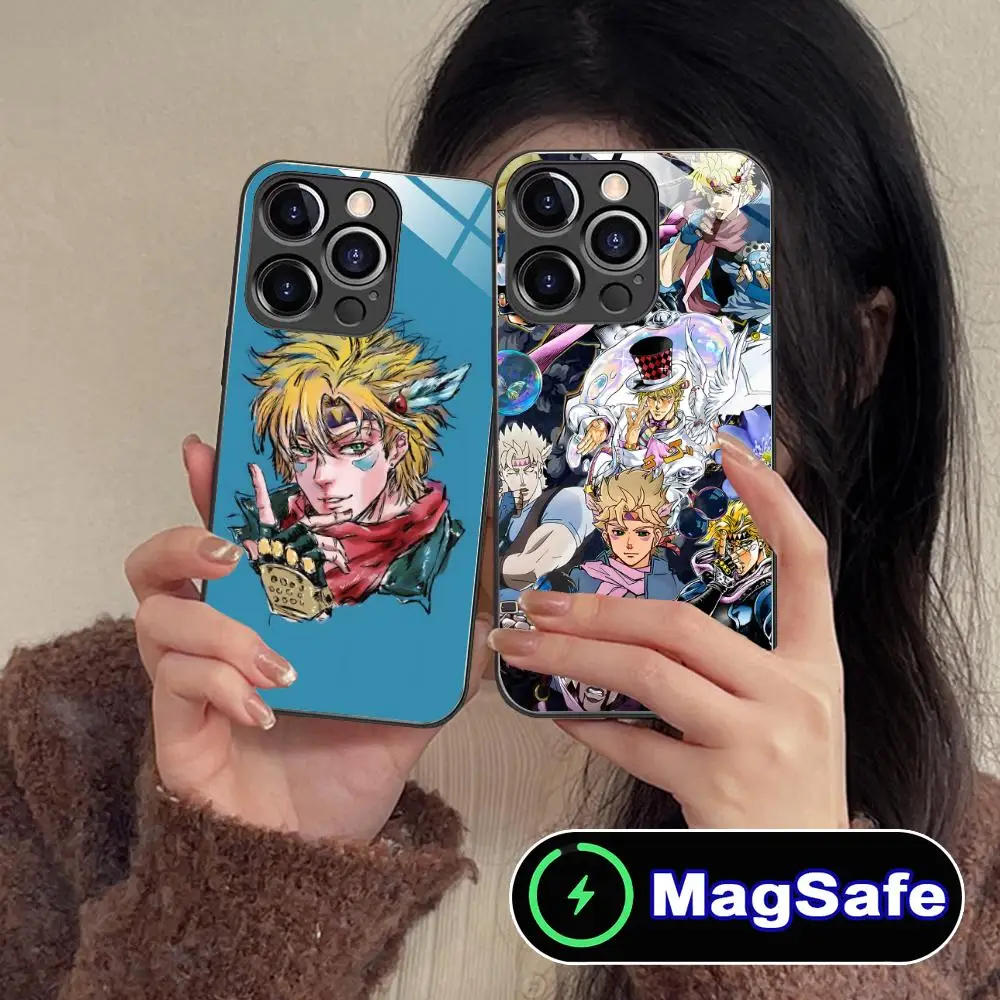 

Anime JOJO Caesar Zeppeli Phone Case for iPhone 17 16 15 14 13 12 11 Air Pro Max Plus Mini MagSafe Glass Colorful Cover Luxury