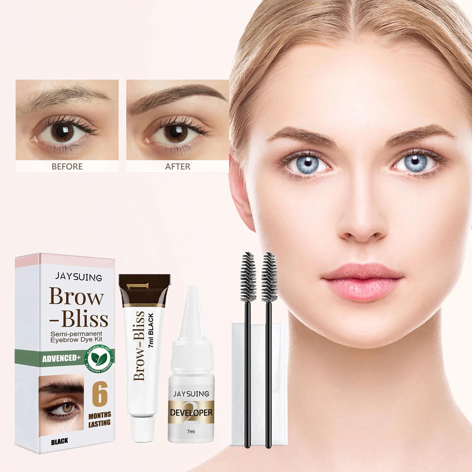 Eyebrow Powder Stamp Shaping Kit Eyebrow Paint Eyebrow Pencil Waterproof For Hairline Enhance Eye Brows Stencil Makeup Brushes V