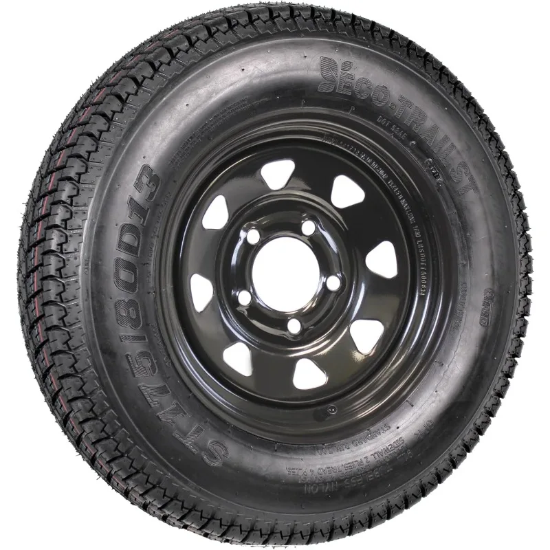 إطار مقطورة على حافة التحيز Ply ST175/80D13 175/80 D 13 نطاق تحميل C 5-4.5 عجلة سوداء - عمران مع Ro مجانًا