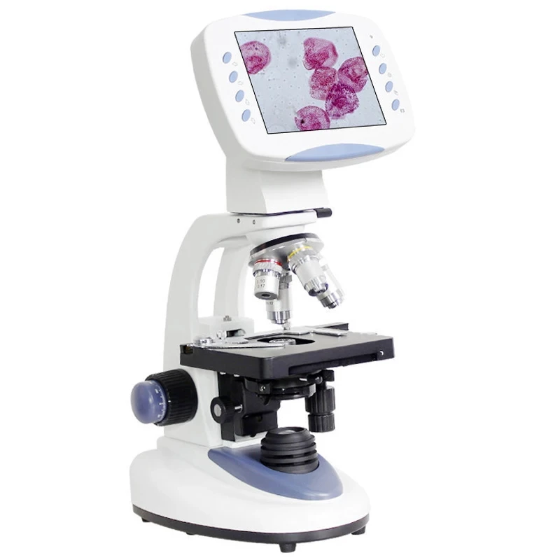 5MP Zoom 200X-5000X Professional electronic digital HD Biological Lab Microscope 6.5-inch LCD camera Memory card USB interface