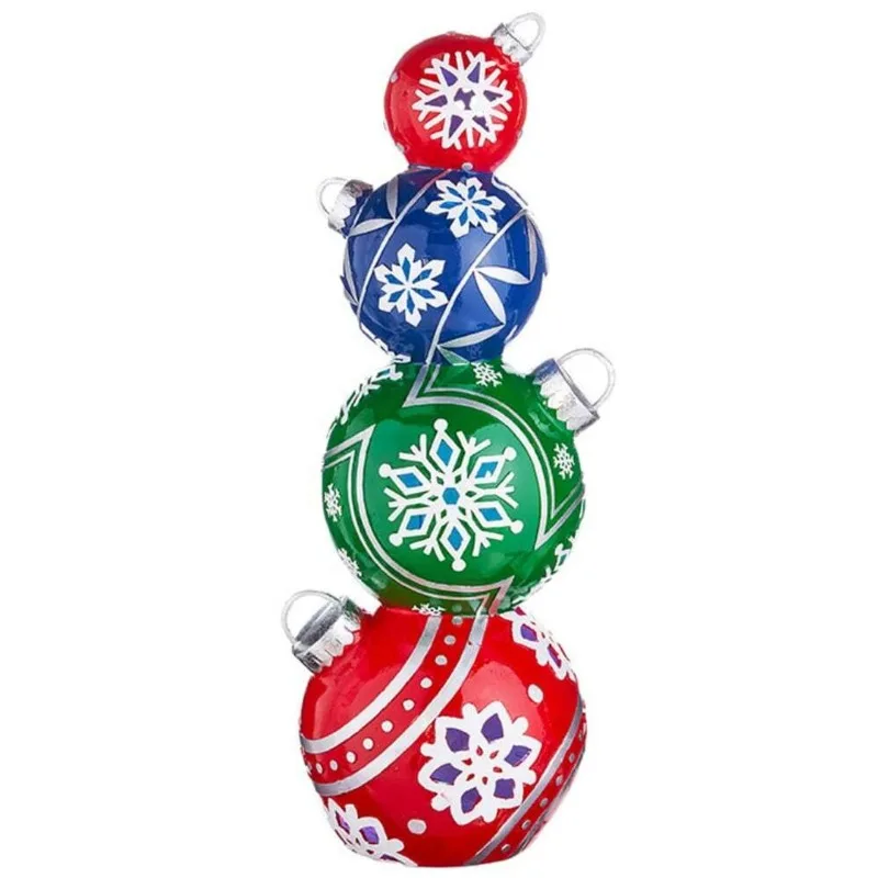 Custom Popular Christmas Fiberglass Ball Stake Sculpture & Christmas Day Decorative Statue