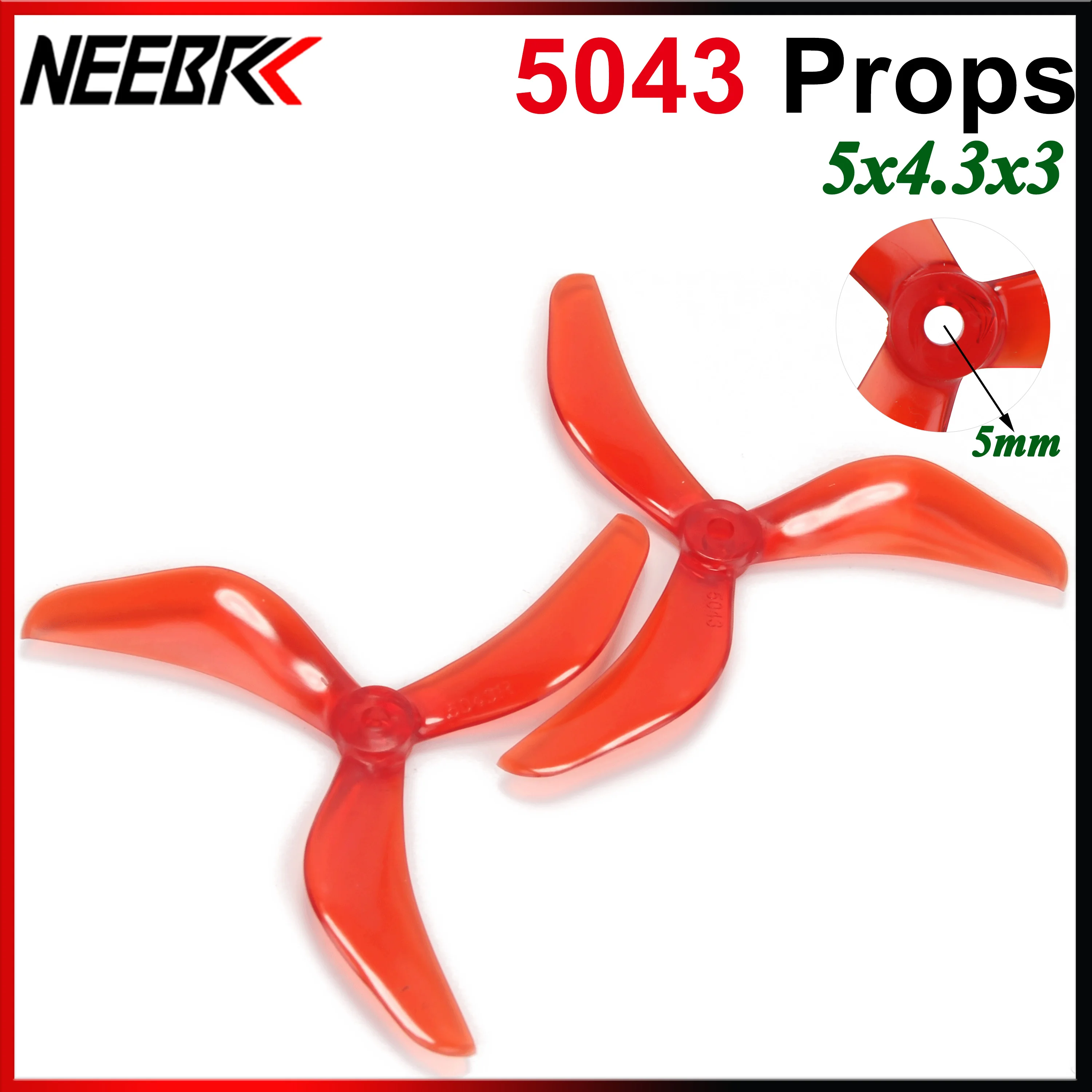 4/8PCS 5043 3-Blade Props 5X4.3X3 5inch Propeller 5mm Mounting Hole for FPV Drone Quadcopter Multicopter X-Class Freestyle DIY
