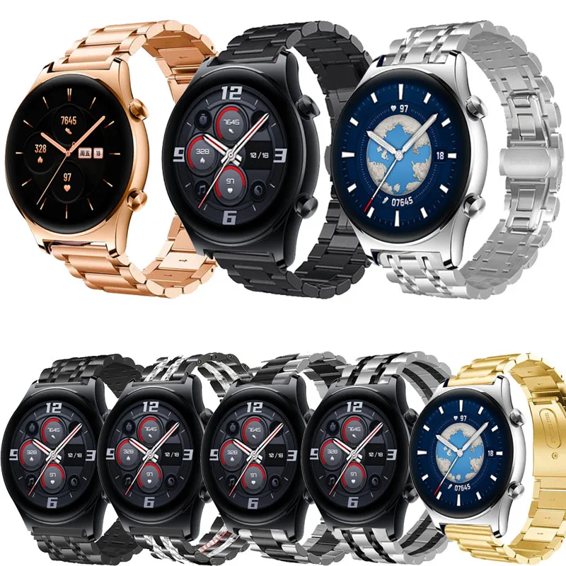 Cinturino in metallo da 22 mm per Huawei Honor Watch GS 3 GS3/ gt 2 Pro 46mm 2E Bracciale Smartwatch accessori cinturino da polso