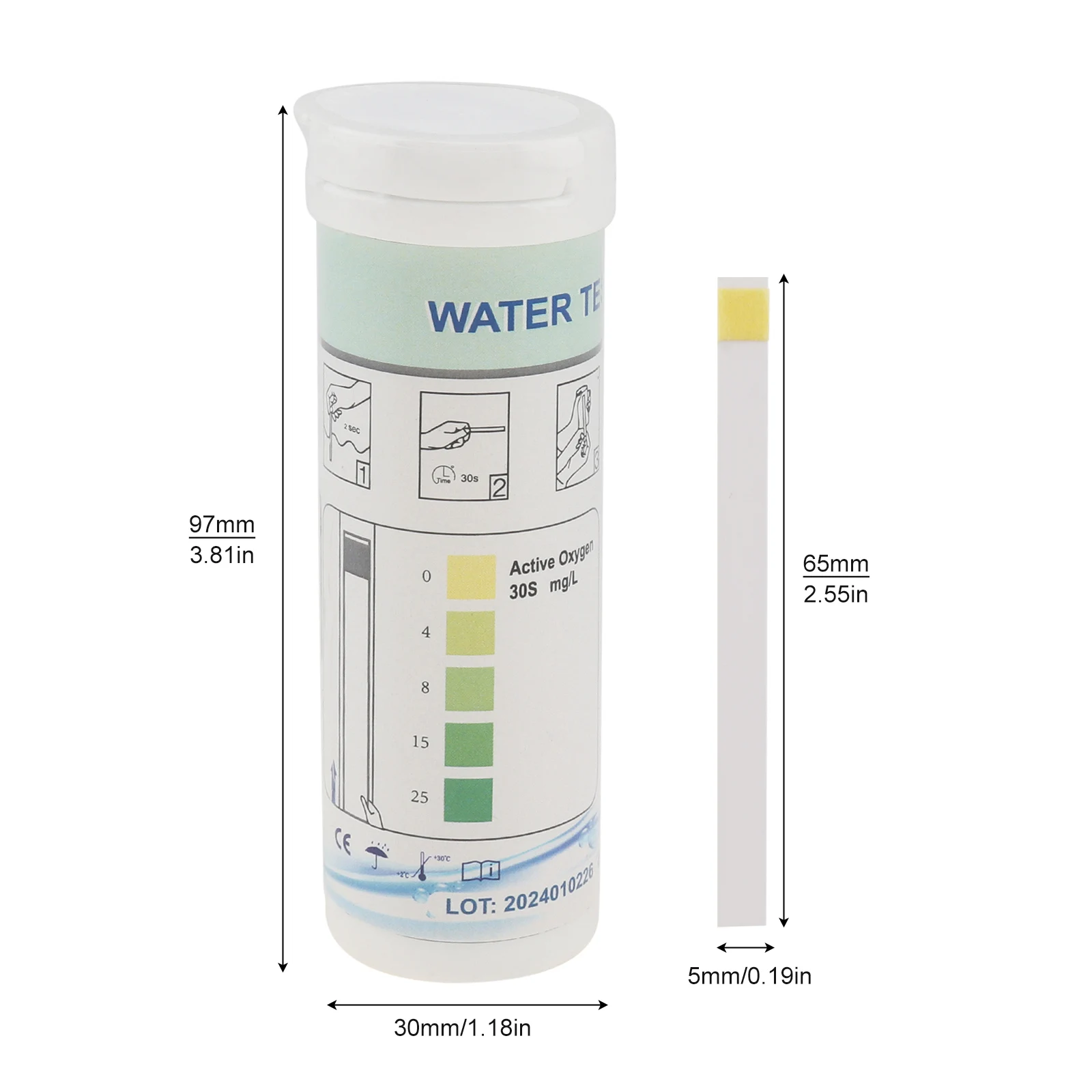 50pcs/pack Active Oxygen Detection Test Strips Widely Used Test Strips Kit For Fishpond Detecting Water Pollution