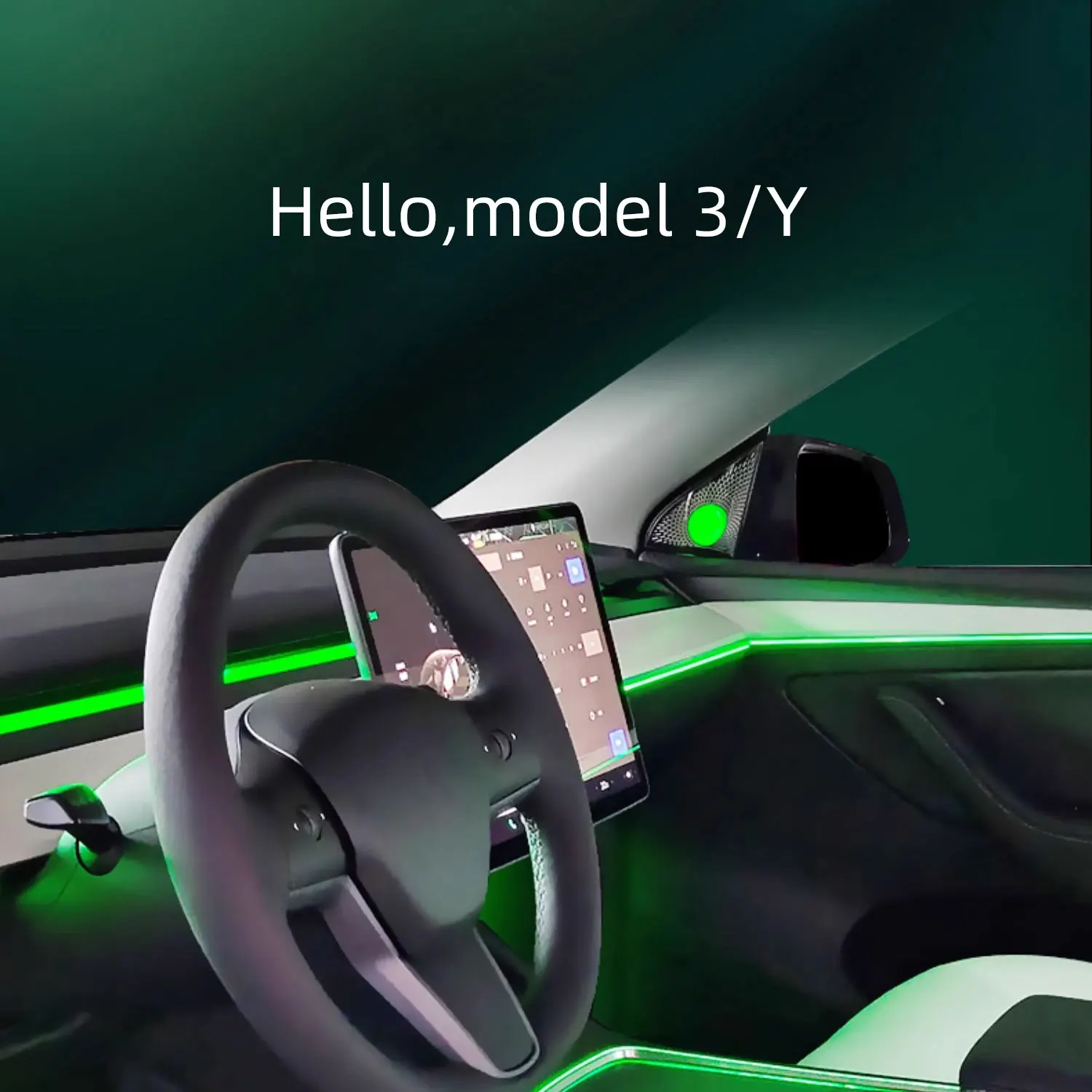 Tesla Atmosfera Light para Model 3 Y, LED especial, RGB, escultura radiante, 512 cores, Mobile App, tela do veículo, controle de cores