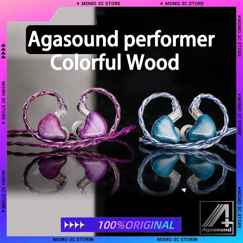 

Азвуковой исполнитель, красочные стабильные деревянные наушники-вкладыши Hi-Fi, сбалансированные двойные магнитные динамические наушники высокого качества с монитором