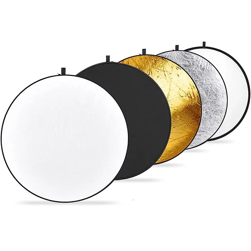 

22 Inch/60 Centimeter Light Reflector Light Diffuser 5 in 1 Collapsible Multi Disc with Bag for Studio Photography Lighting