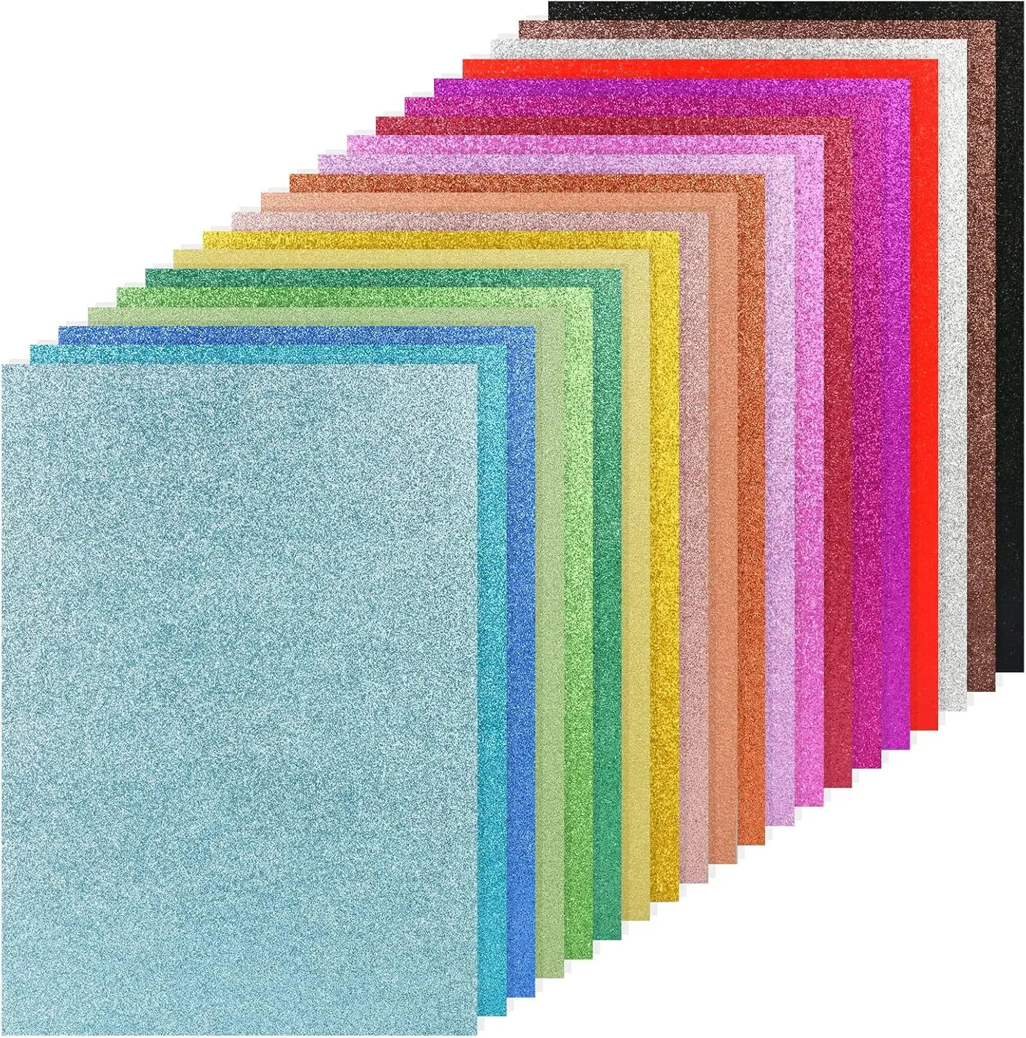 

Glitter Cardstock Paper 60 Sheets 20 Colors A4 Sparkly Card Stock for DIY Crafts, 250 GSM No-Shed Glitter for Card Making