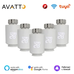 1-5PCS Tuya ZigBee Thermostat Heizkörper Antrieb, Smart TRV Thermostat Ventil Temperatur Controller Unterstützung Alexa Google Hause