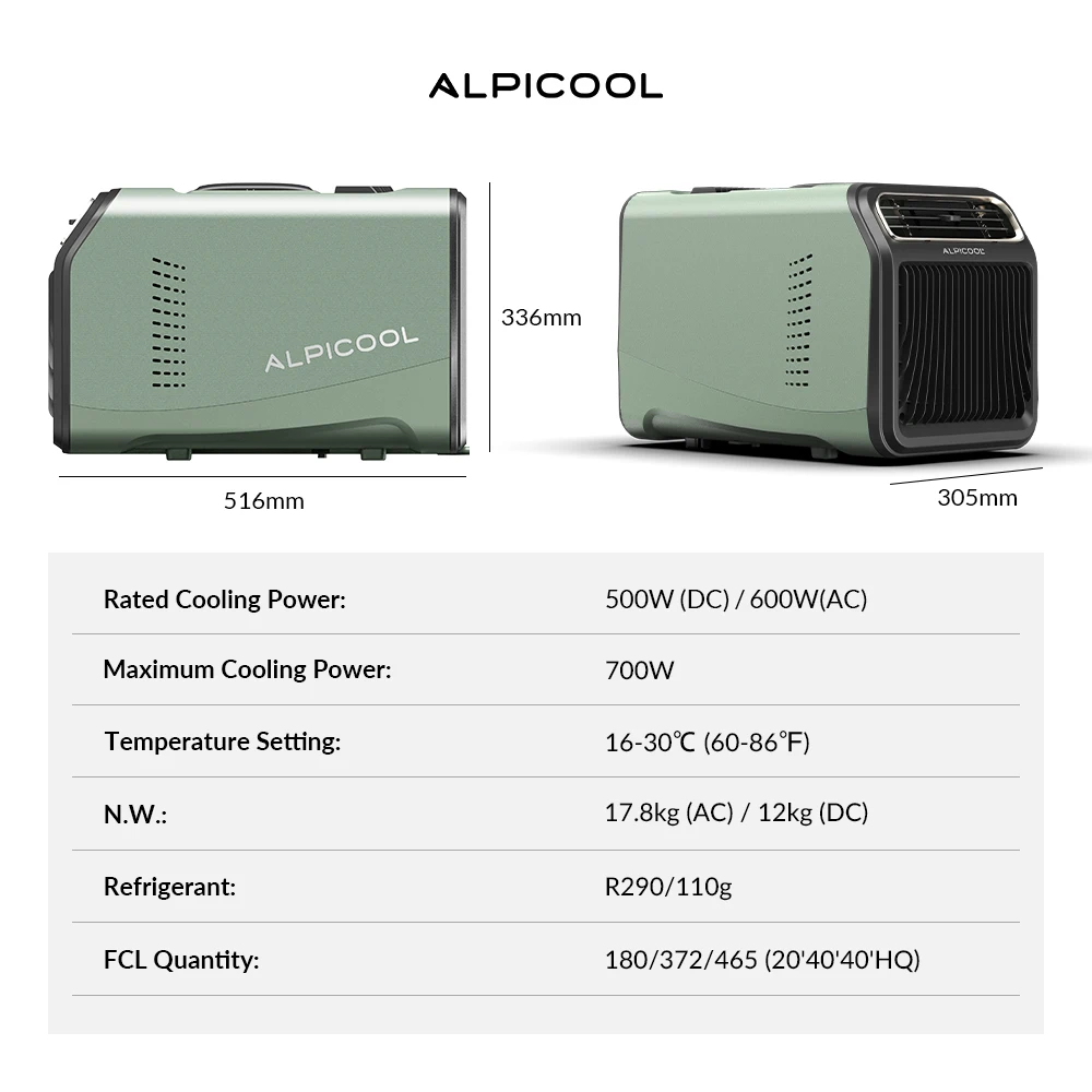 Alpicool Manufacturer OEM Portable Air Conditioner Camping Outdoor Home Use 48V DC Off-Road Vehicle Tent Air Conditioner