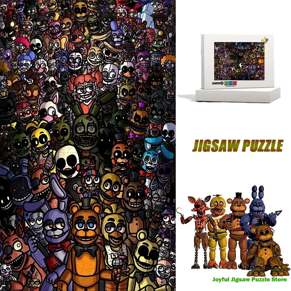 Five Nights at Freddy's Fun Pastime Jigsaw Puzzle Stress Relief Educational Toy for Friends Gathering Birthday Holiday Keepsake