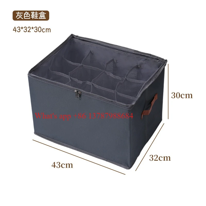 Foldable Visual Shoe Box, Compartment with Lid, Clothing and Sundries Storage Box