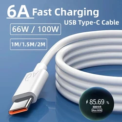 100W 66W 6A Fast Charging Usb Type C Cable For Honor 100 90 80 70 60 Pro Magic 5 4 Lite V2 VS2 1/1.5/2M Super Charge Cable