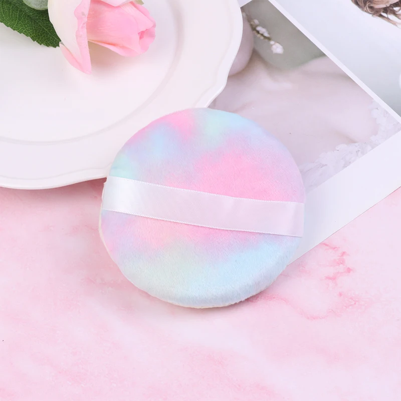Ronde 10,5 cm cosmetische Villus zachte pluche poeder kleuren bladerdeeg spons talkpoeder cosmetische make-up tools