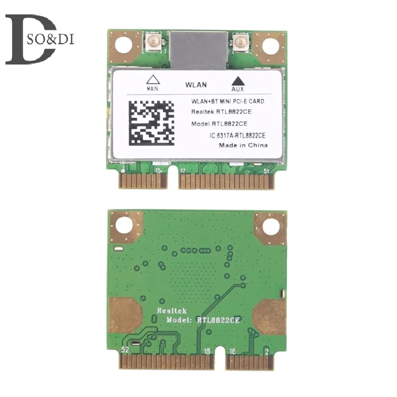 1Pcs 1200Mbps RTL8822CE Mini PCIe WiFi Card Wireless WiFi Card 802.11AC Bluetooth-compatible 5.0 WiFi Card Wireless Card