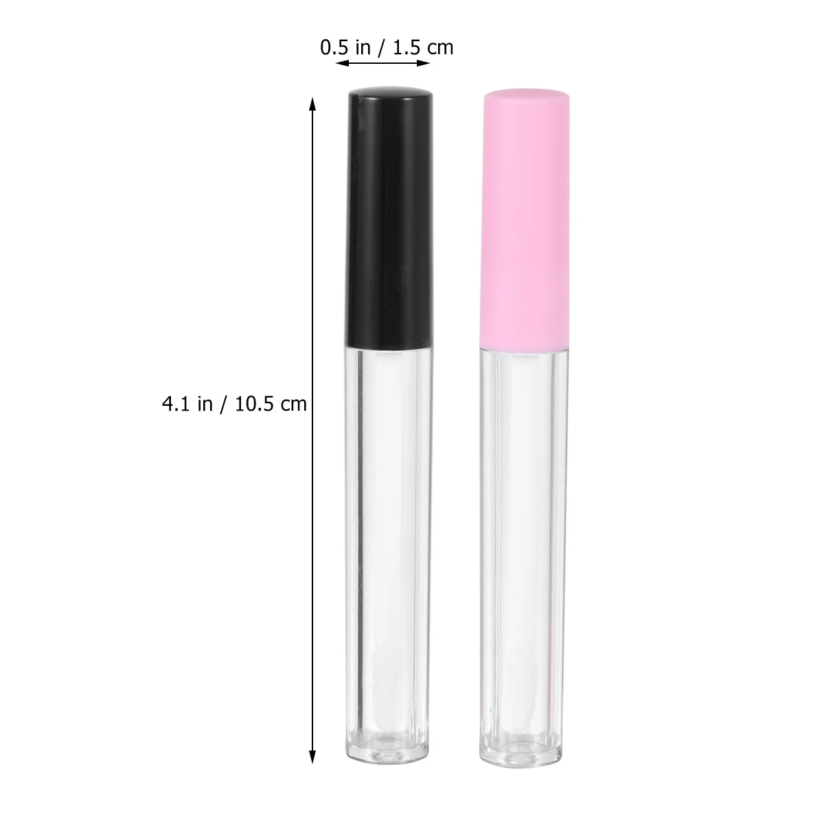 10 tubi per lucidalabbra da 2,5 ml, bottiglie trasparenti per sottoimballaggio labbra, contenitori da viaggio, 5 coperchi rosa, 5 coperchi neri