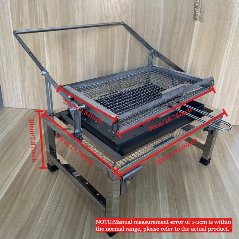 New Stainless Steel Flip BBQ Grill 360° Rotatable Folding Portable Camping Home Barbecue Griller for Meat Fish