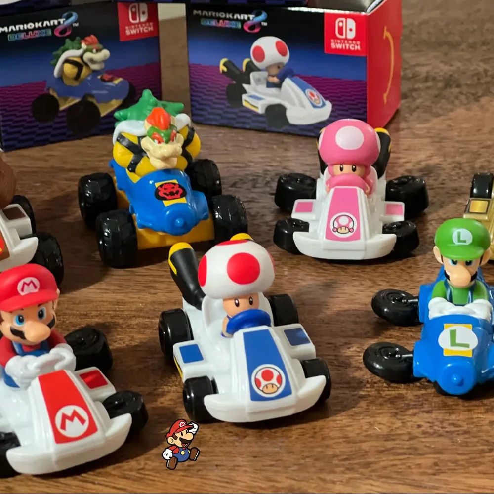 McDonalds Mario Kart Series Happy Meal Toys Mario Bros Figures Karting Model Kids Birthday Gifts Desktop Decoration New Car Toy