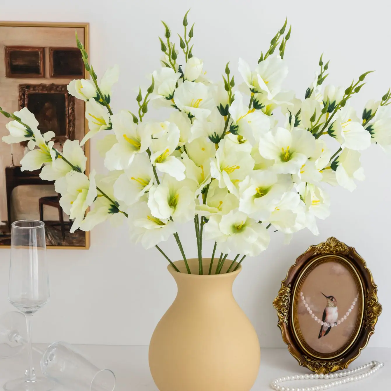 10 Stück Künstliche Phalaenopsis-Orchideen für Hochzeitsblumenwand, Heimdekoration, Tischdekoration, Herbst- und Halloween-Deko, DIY-Geschenke, Brautstrauß, Garten, Scrapbook – Detail 1