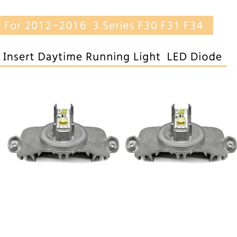 2 Pcs for 2012-2016 -BMW 3 Series F30 F31 F34 Headlight Insert Daytime Running Light DRL LED Diode Control Unit Module