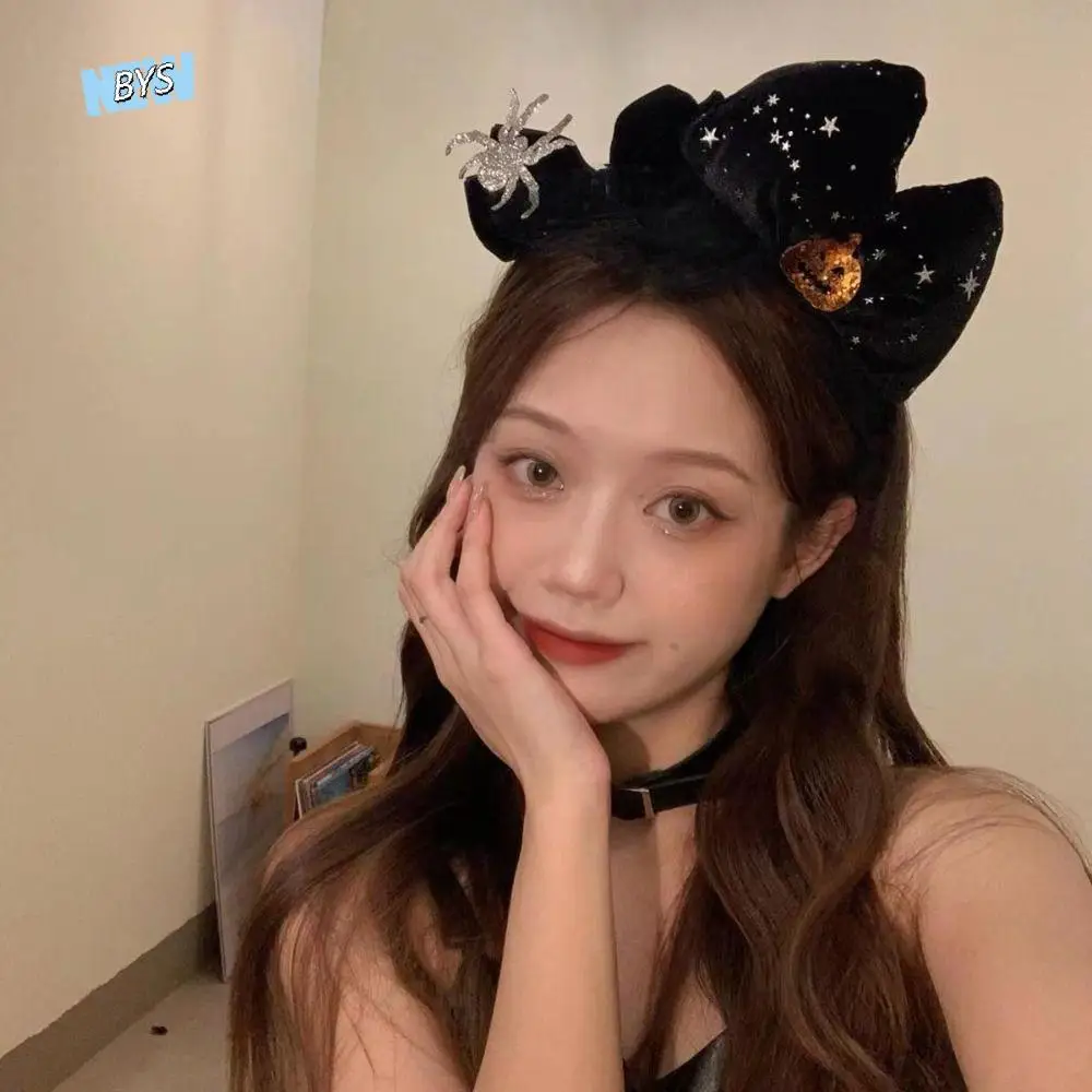 

Exquisite Halloween Bow Hairband Hair Accessories Photograph Halloween Hair Hoop Headwear Headdress Pumpkin Hair Band Ladies