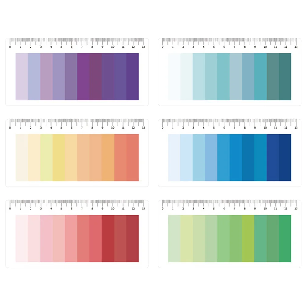 

6 set 6 set 6 Sets Gradual Color Multi-Function Sticky Tabs Portable Page Markers Self-Adhesive Book Tabs For Home Office