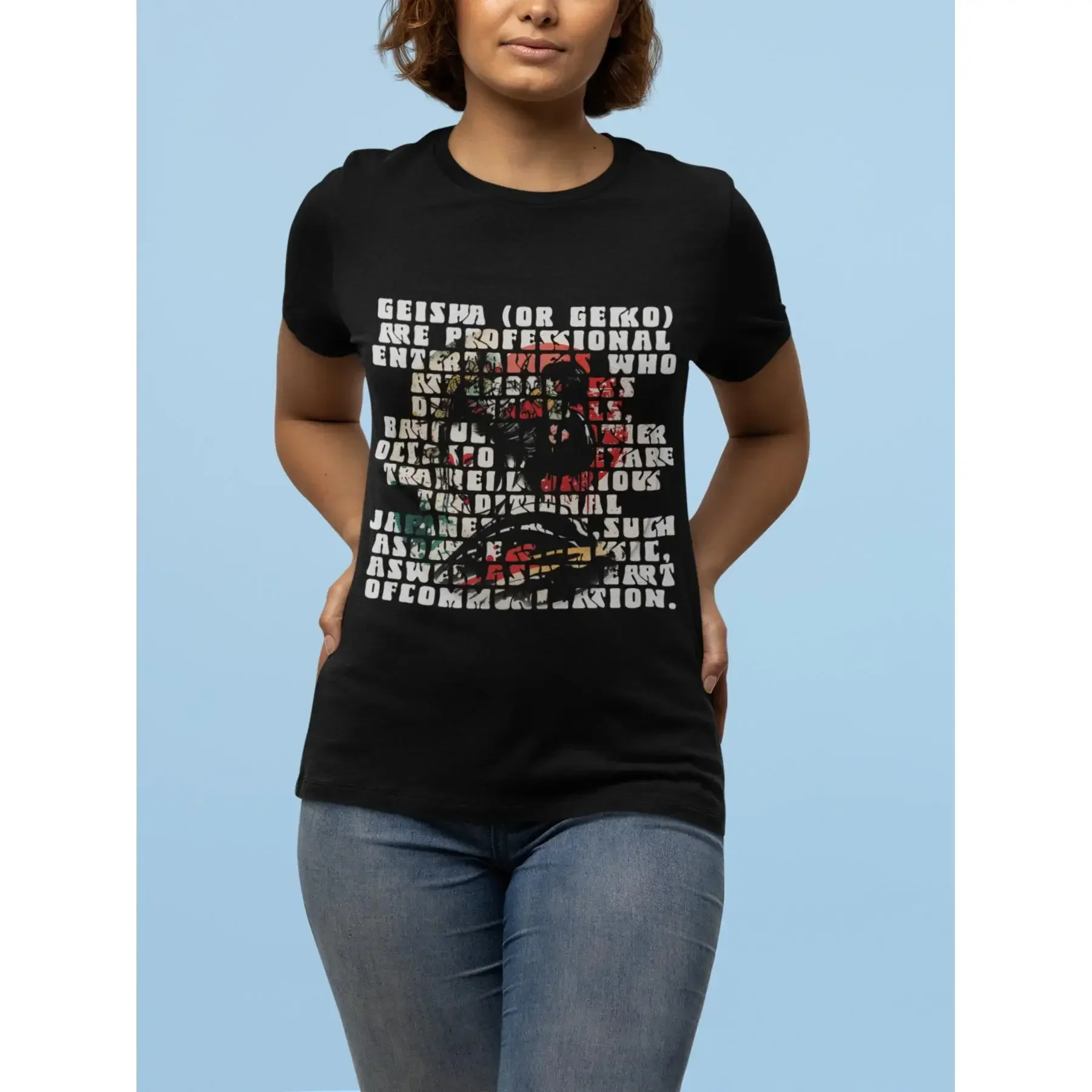 Geisha girl T Shirt Heavy Cotton Traditional Japanese arts facts Typography Culture gift