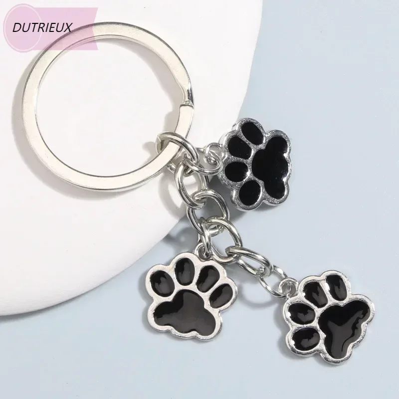 

Cute Keychain Cat Dog Paw Key Ring Footprints Enamel Key Chains For Women Men Handbag Accessorie DIY Handmade Jewelry Gifts