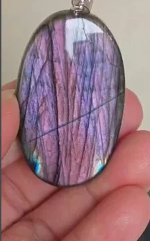 

Natural Purple Light Labradorite 2 Pendants Jewelry Water Drop Flash Purple Labradorite