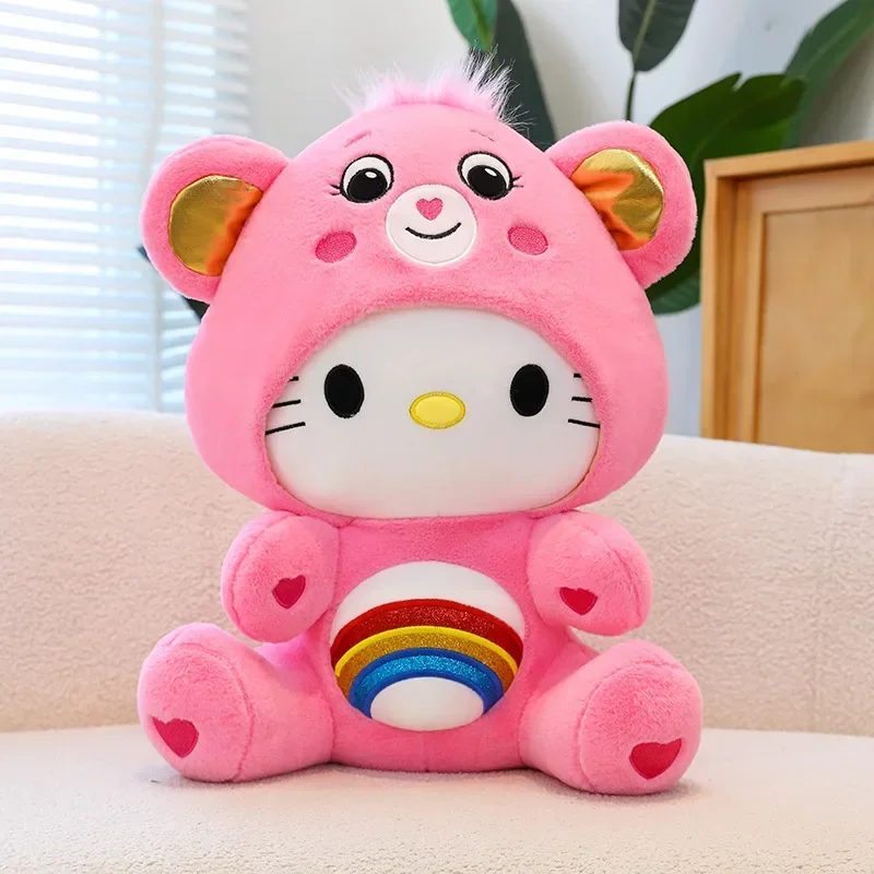 50cm Kawaii Cartoon Care Bears Cross-Dressing Hello Kitty Big Plush Toy Rainbow Bear Plush Doll Bedroom Pillow Kid Birthday Gift