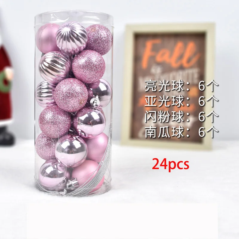 Pendentif décoratif en plastique pour sapin de Noël, boule de Noël colorée, mise en scène du nouvel an à la maison, 4cm, 24 pièces