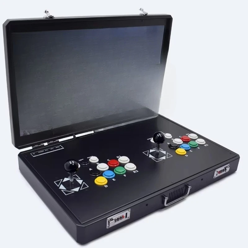 24-Inch Portable Arcade Fighting Game Machine 2-Player Joystick Console Foldable  for Home or Business Use