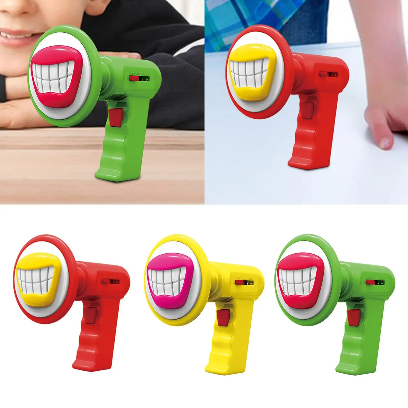 Trumpet Changer Loud Speaker Funny with 6 Kinds Voices Megaphone Microphone Toy Sound Effect Trick Joke Toy Party Favors Age 5+