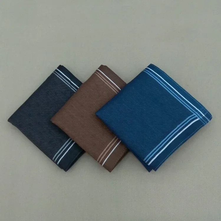 40 x 40CM Cotton Men's Handkerchief Jacquard Handkerchief Simple and Elegant