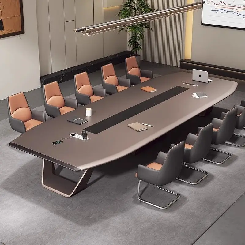 Large paint conference table Long table Simple modern office workbench Meeting room negotiation Reception table and chair