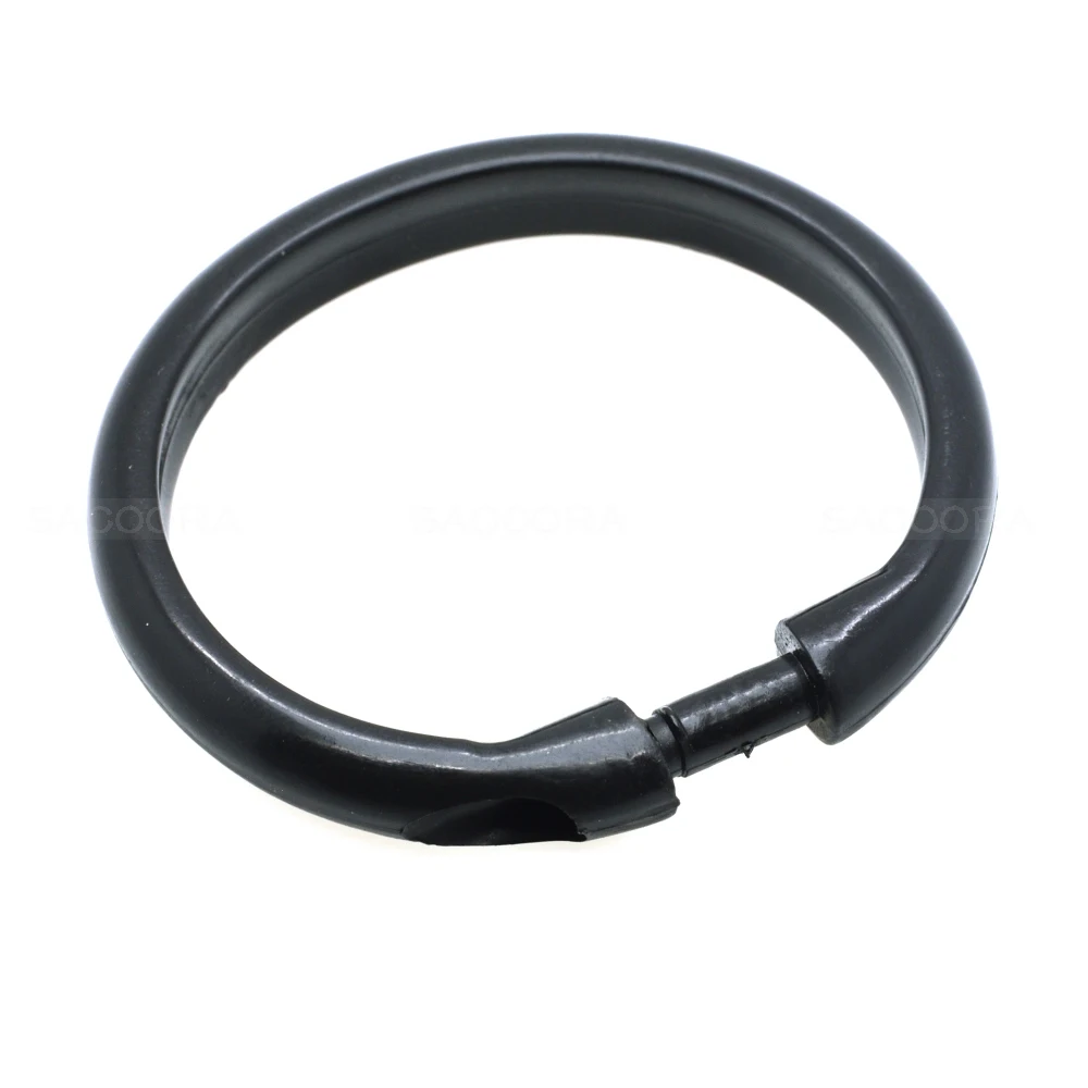 64mm*60mm Plastic Shower Curtain Ring Snap On Button Clip Black