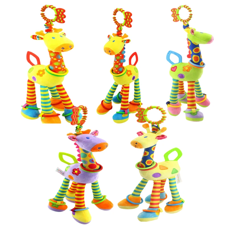 لينة الزرافة الحيوان أجراس خشخيشات أفخم الرضع تطوير الطفل مقبض اللعب مع عضاضة لعبة طفل لهدايا الوليد #1