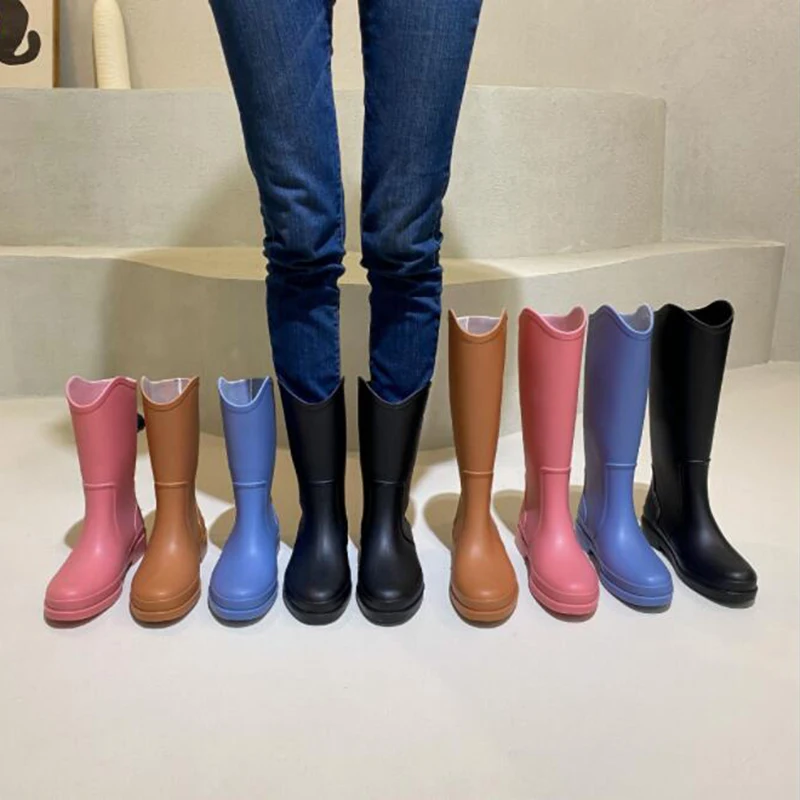 Women Rain boots Mart boots snow boots Waterproof Chelsea Boots high boots rain boots Light weight pink rain boots