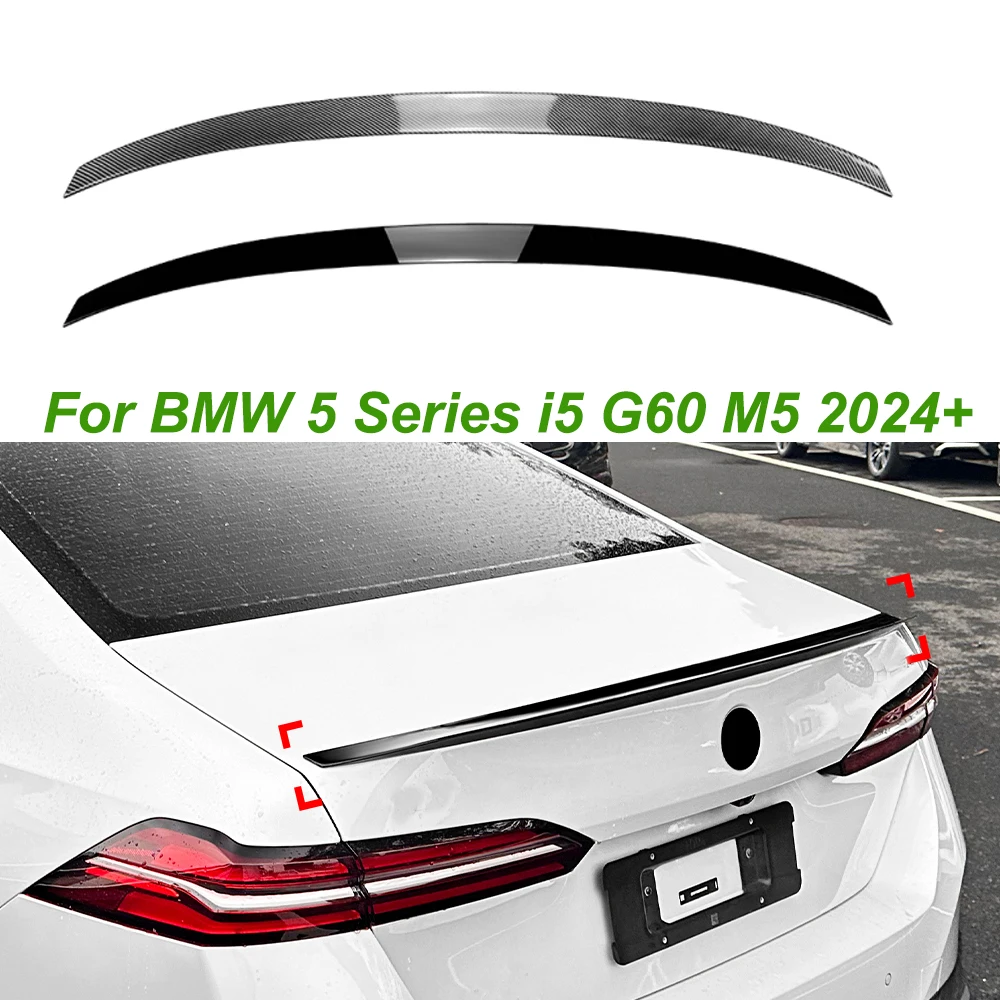 Glossy Black Rear Top Tail Wing Spoiler Car Body Kit Modification For BMW 5 Series i5 G60 M5 2024+