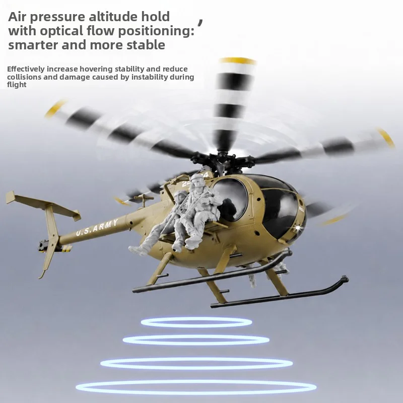 2026 remote-controlled helicopter C189S MD500 1:28 scale bird-carrying soldier figure real machine optical flow positioning and