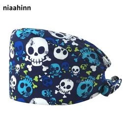 Cotton Operating Room Hats Cartoon Print Doctor Nurse Cap Anesthesiologist Beauty Salon Working Cap Medical Surgical Caps Female
