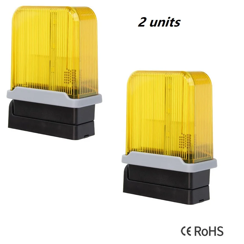 2 units 12-265V LED automatic garage door gate opener motor Home Safety Warning Light Emergency Flashing Light Strobe Lamp