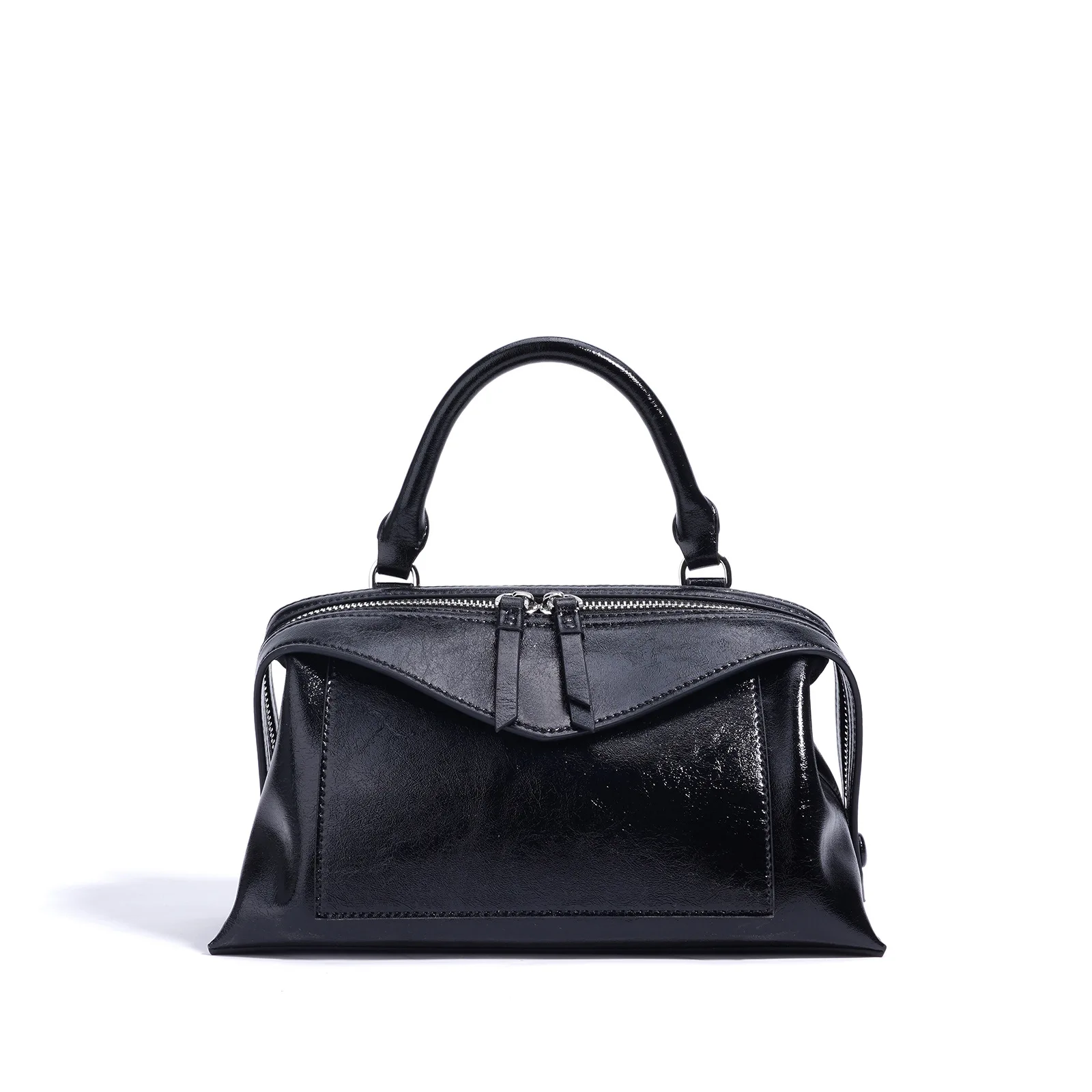 

Genuine leather Boston bag 2025 new niche design cowhide leather one-shoulder crossbody bag fashionable ladies handbag