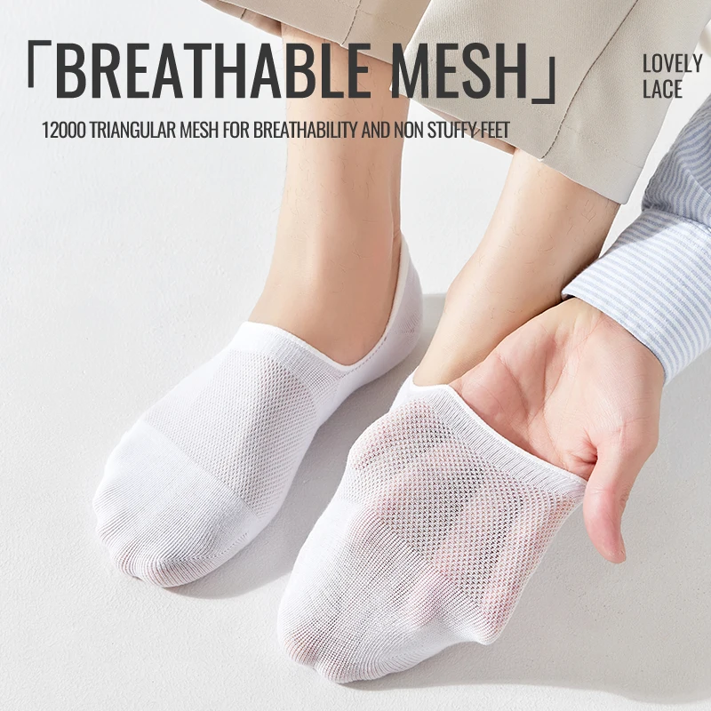 MiiOW القطن جورب قصير الرجال غير مرئية قارب جورب المضادة للانزلاق الكاحل جورب الصيف رقيقة مزيل العرق تنفس شبشب عمل جورب