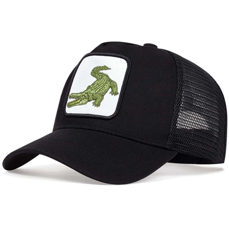 Unisex Crocodile Embroidery Embroidery Baseball Net Caps Spring and Summer Outdoor Adjustable Casual Hats Sunscreen Hat