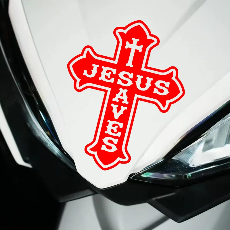 Autocollant décoratif universel Jésus Sauvetage Foi Totem pour casque de moto, panneau et réservoir de carburant anti-rayures