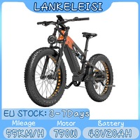 LANKELEISI RV800PLUS Electric Bicycle 750W Powerful Motor 48V20A Samsung Battery 26inch Fat Tire Adult All Terrain Electric Bike