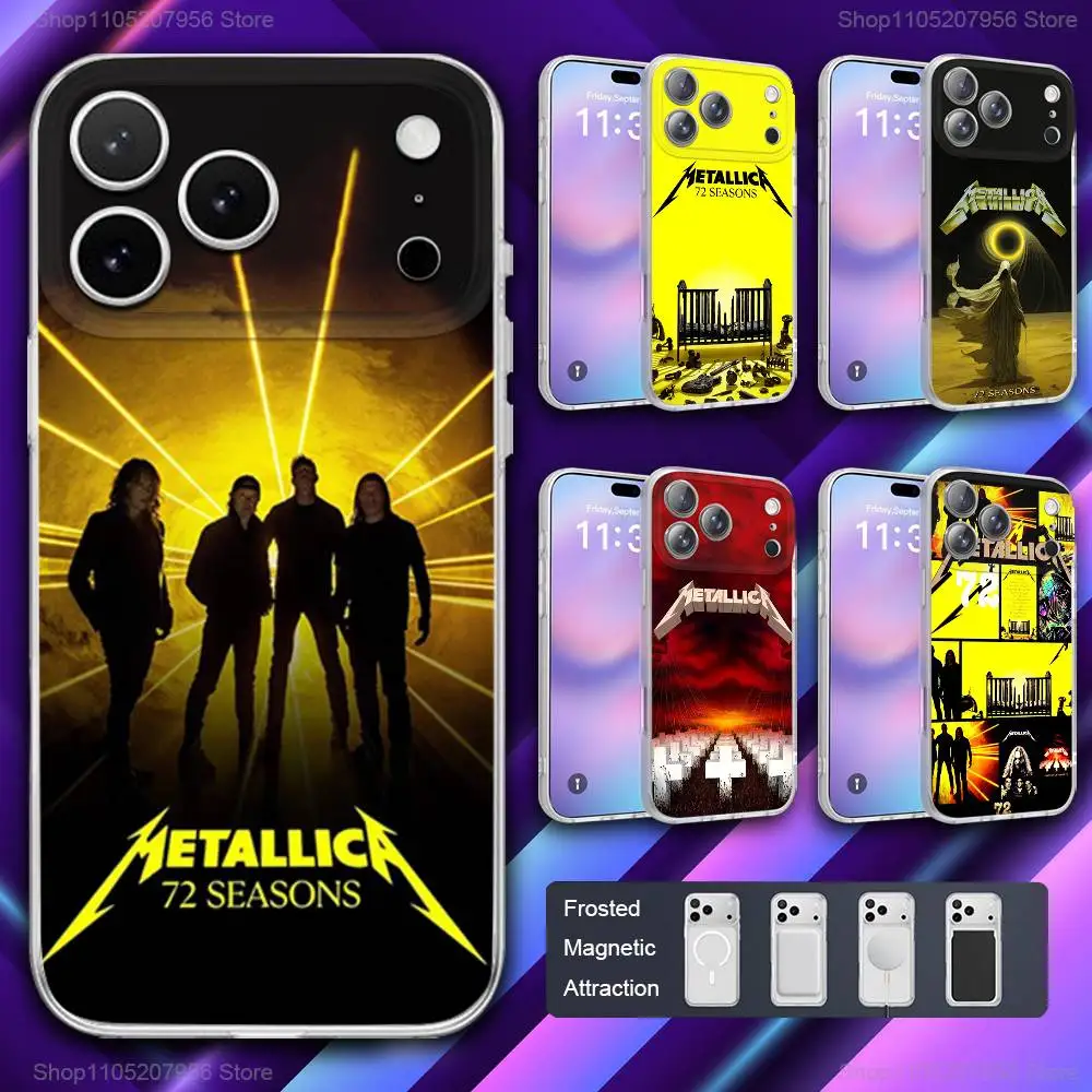 

S-Seasons 72 M-MetallicaS Phone Case For iPhone 11,12,15,14,13,17,16,Pro,Plus,E,Max,Air,Mini Magnetic Frosted Cover