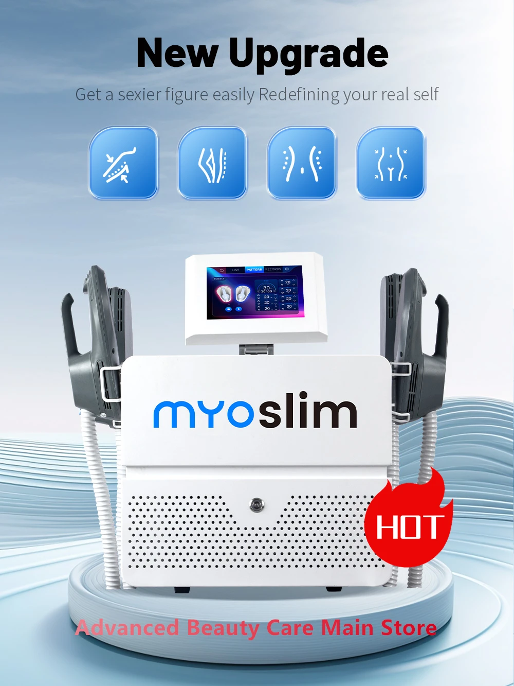 

RF Lose Weight Myoslim Body Sculpt Machine Sculpting Electromagnetic Stimulate Body Slimming Fat Reduction New Upgrade Machine